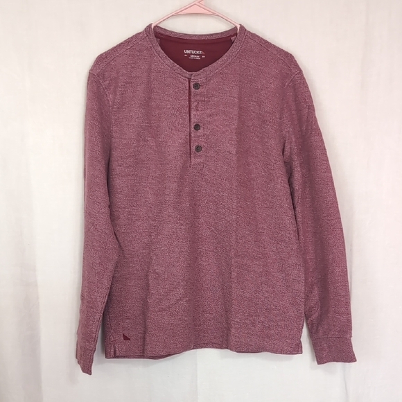 UNTUCKit Other - UNTUCKit Urey Heather Red Long Sleeve Henley Thermal Tee Size Medium